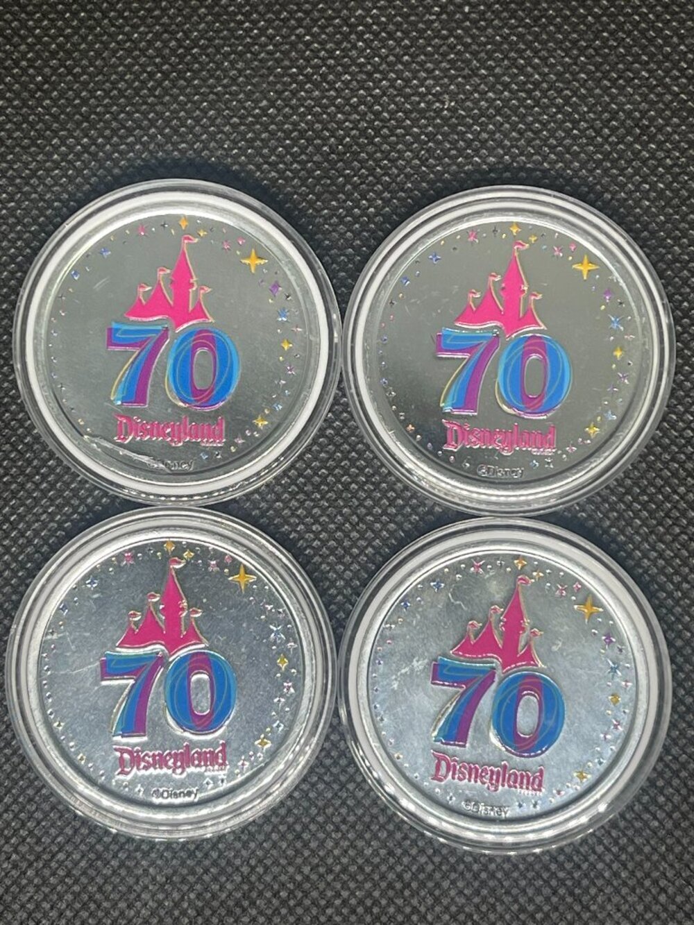 Disneyland 70th Celebration Medallion Set Mickey Minnie Walt Disney - Picture 2 of 7